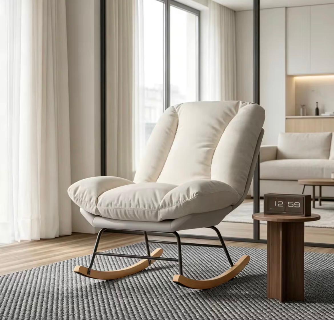 Fauteuil à bascule moelleux