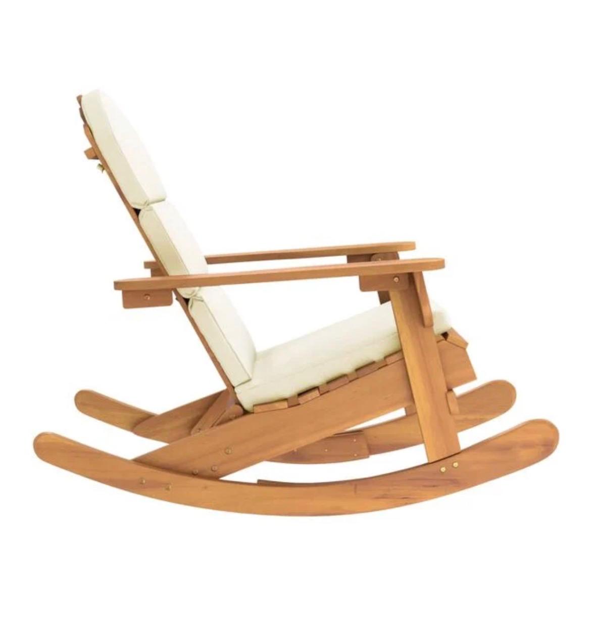 Chaise de jardin à bascule bois d'acacia
