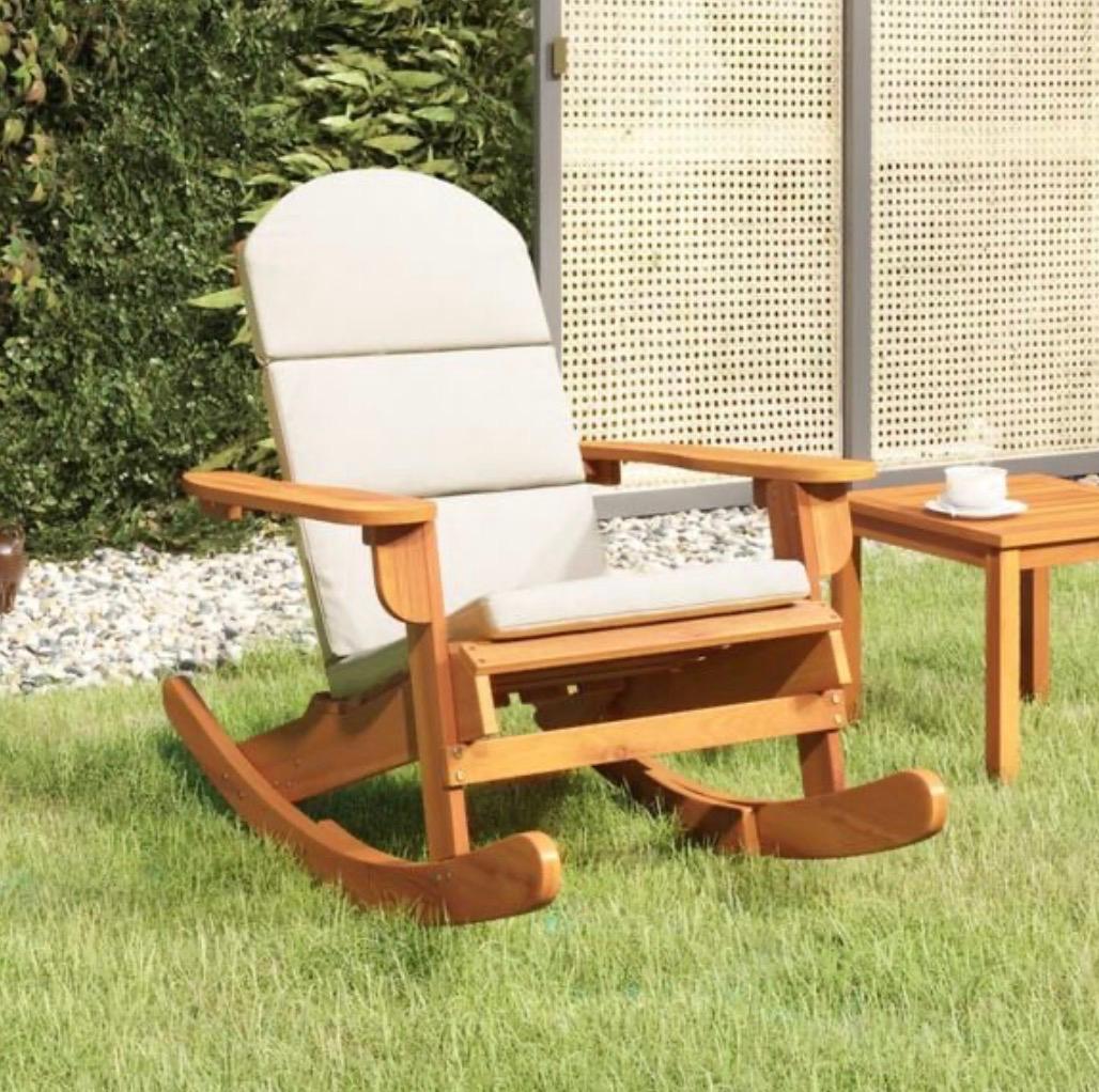 Chaise de jardin à bascule bois d'acacia