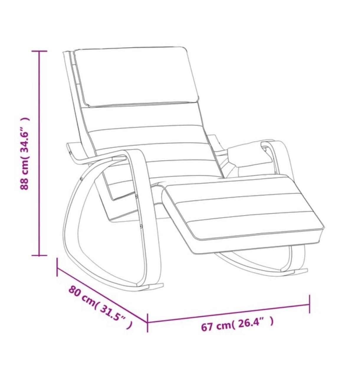 Fauteuil à bascule tissu et bois de bouleau
