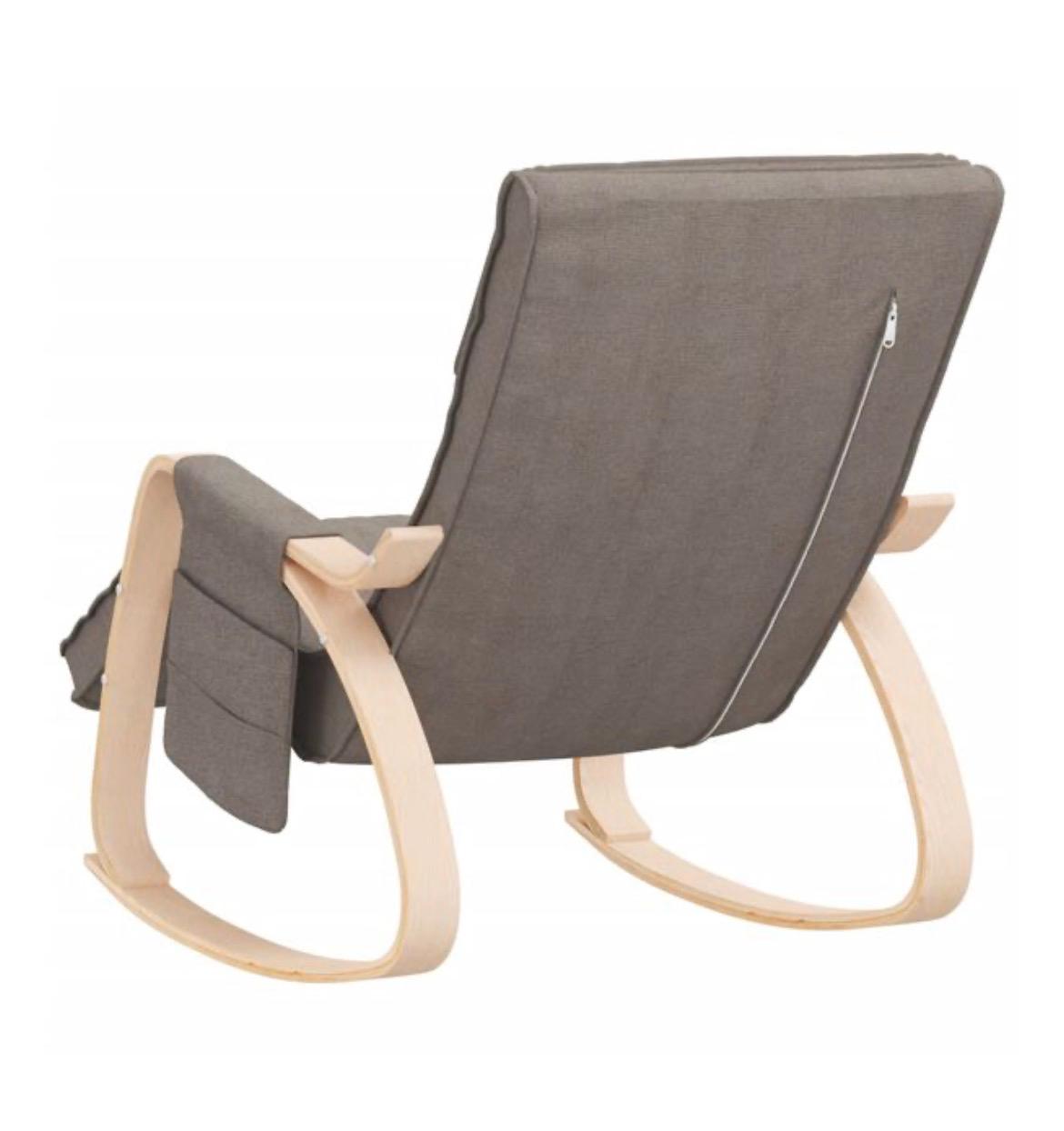 Fauteuil à bascule tissu et bois de bouleau