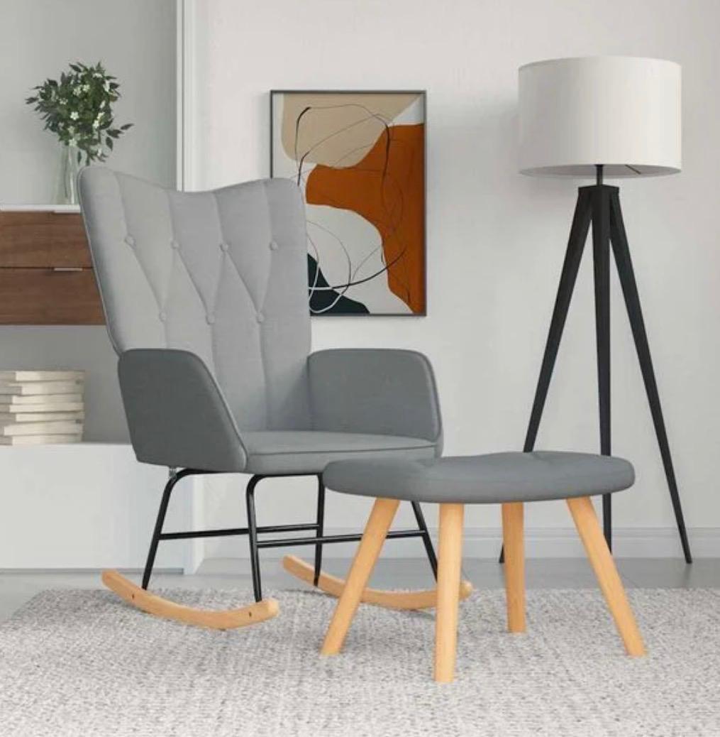 Fauteuil à bascule dossier diamant avec repose pieds