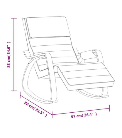 Fauteuil à bascule tissu et bois de bouleau