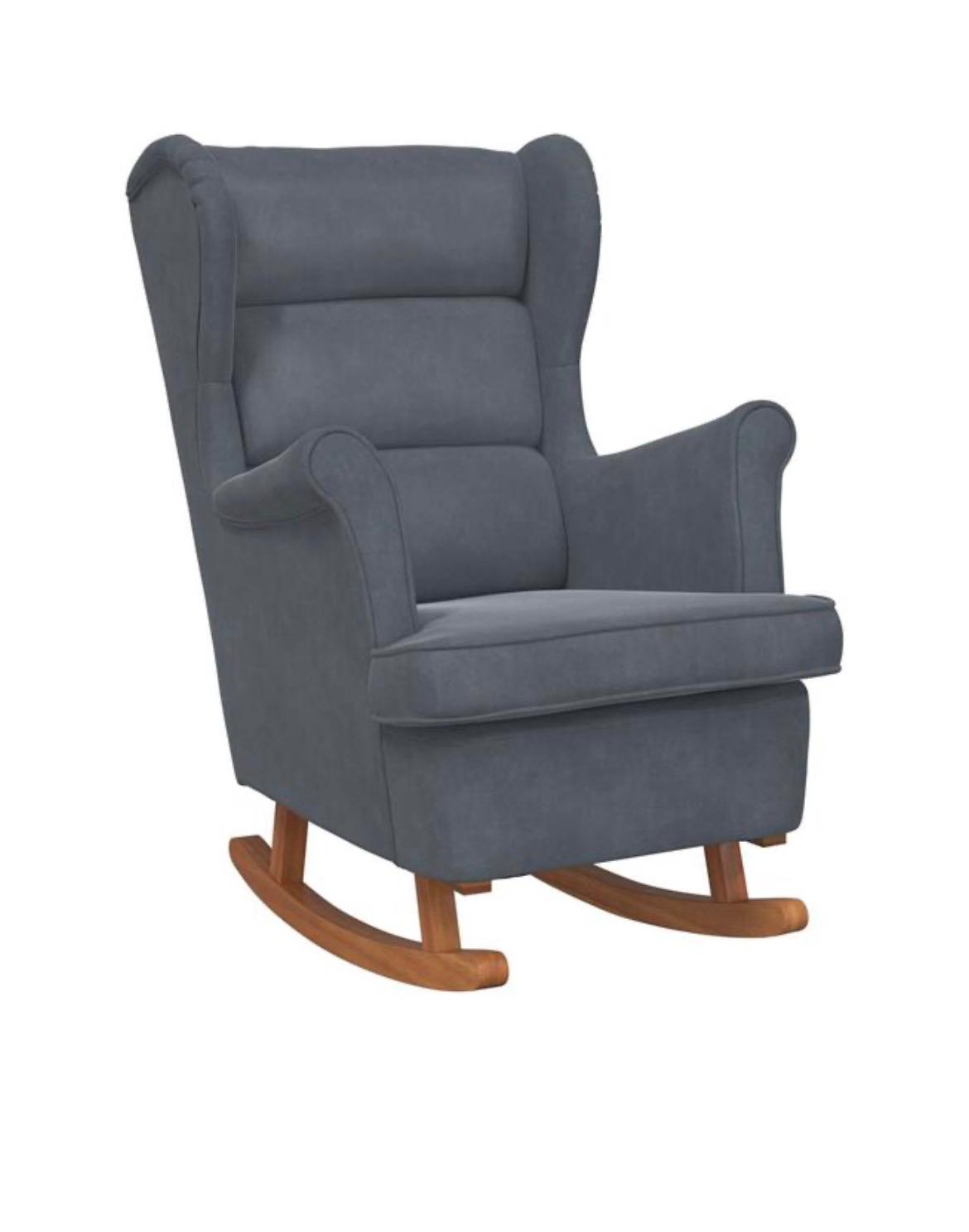 Fauteuil XXL velours et bois