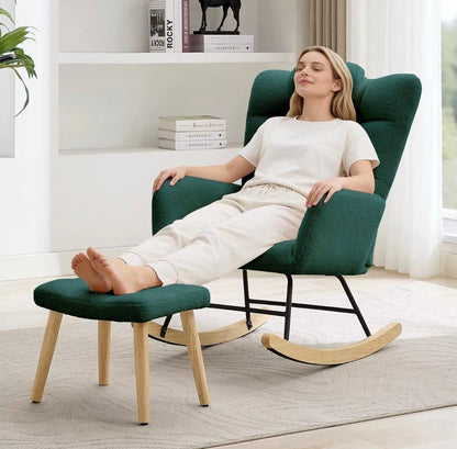 Fauteuil à bascule classique avec repose pieds